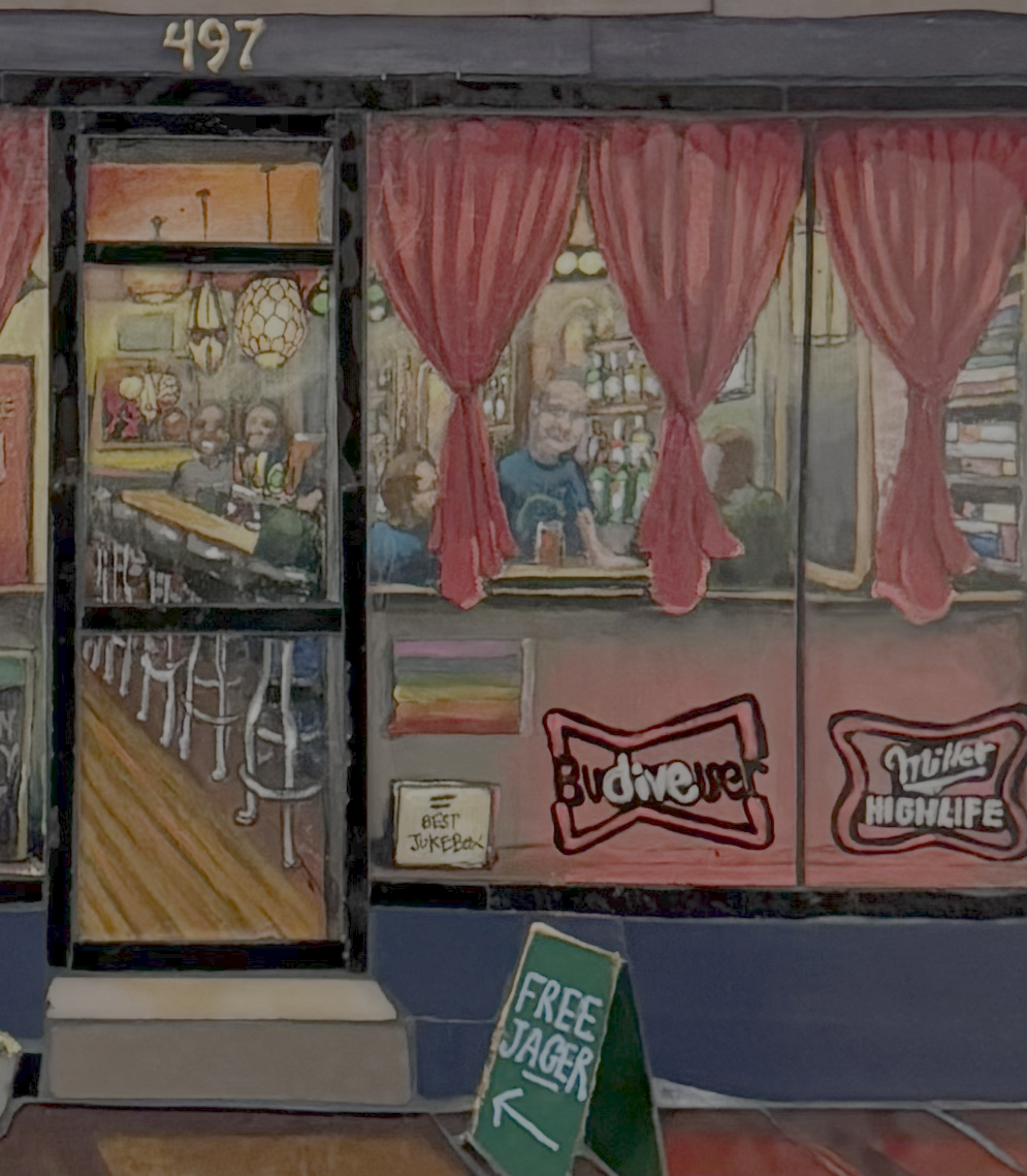 Commonwealth Artwork Zoomed In - Sirianni Brooklyn Bar at Night